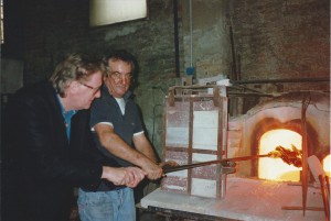 John with master glass-blower Mario Badioli